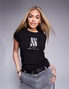 Armani Exchange central logo t-shirt in black