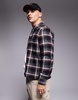 ASOS DESIGN boxy regular shirt in black and red check