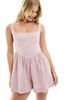 ASOS DESIGN square neck corset romper in lilac