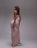 Topshop bias maxi skirt in pink - part of a set