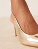 ASOS DESIGN Spicy slingback stiletto mid heeled shoes in gold