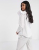 River Island Petite frill shoulder detail top in white