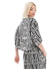 ASOS DESIGN cropped shirt in black and white print