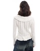 Bershka tie front cardigan in ecru