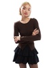 Stradivarius fitted ribbed cardigan in brown