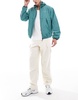Bershka nylon windbreaker in turquoise