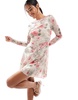Miss Selfridge long sleeve fit and flare mini dress in mixed floral print