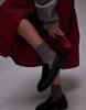 Topshop crinkle cotton laundered full skirt in burgundy