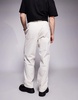 ASOS DESIGN baggy fit pants with workwear patch in ecru