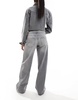 Bershka baggy wide leg jeans in washed gray