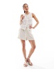 Brave Soul knit textured vest in ecru