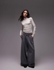 Topshop longer everyday long sleeve top in off-white