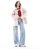 ASOS DESIGN rubberized rain coat in pale pink