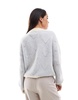 Pieces textured detail knit sweater in contrast soft blue and cream