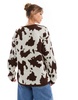 ASOS DESIGN fluffy knitted sweater in cow print