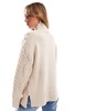 Brave Soul cable knit turtleneck sweater in stone