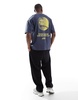 ASOS DESIGN oversized T-shirt with sports graphic in navy