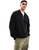 HUGO Blue quarter zip sweatshirt in black