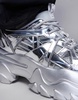 ASOS DESIGN sneakers in silver metallic with chunky soles