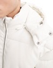 Bershka detachable hooded faux leather puffer in white