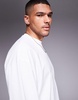 ASOS DESIGN oversized boxy long sleeve T-shirt with drop armhole in white