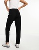 ASOS DESIGN Petite jersey tapered suit pants in black