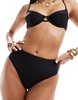 South Beach essentials high waist high leg bikini bottom in black