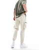 Bershka tech cargo pants in sand