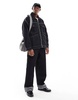 Bershka denim jacket in black -set