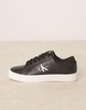 Calvin Klein Jeans classic cupsole leather sneakers in black and white