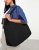 ASOS DESIGN oversized heavyweight canvas tote bag in black
