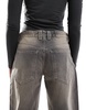 Bershka baggy balloon leg jeans in gray wash