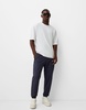 Bershka nylon pants in navy