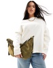 ASOS DESIGN suede scoop shoulder bag in forest green