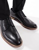 ASOS DESIGN derby lace up shoes in black leather