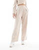 Miss Selfridge high rise wide leg pants in taupe fleck - part of a set