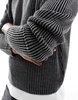 ASOS DESIGN knitted oversized cropped plated rib sweater in charcoal