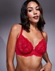 Ann Summers Fuller Bust Sexy Lace non padded plunge bra in red
