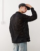 Reclaimed Vintage unisex long sleeve lace shirt in black
