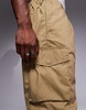 ADPT tapered balloon fit cargo pants in tan