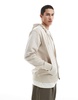 Jack & Jones super oversized zip hoodie in cream