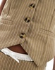 Reclaimed Vintage vest in brown pinstripe