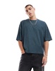 ASOS DESIGN boxy oversized t-shirt in textured fabric with back graphic