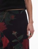 Topshop asymmetric ruffle mesh midi skirt in rose floral