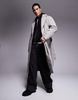 ASOS DESIGN oversized trench coat in washed stone