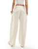 Mango linen mix buckle detail pants in white - part of a set