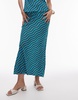 Topshop wiggle stripe maxi skirt in turquoise and brown - part of a set