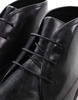 ASOS DESIGN lace up chukka boots in black leather