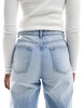 Bershka comfort fit mom jean in light blue wash