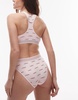 Lacoste bralette in light pink with all-over valentines logo print